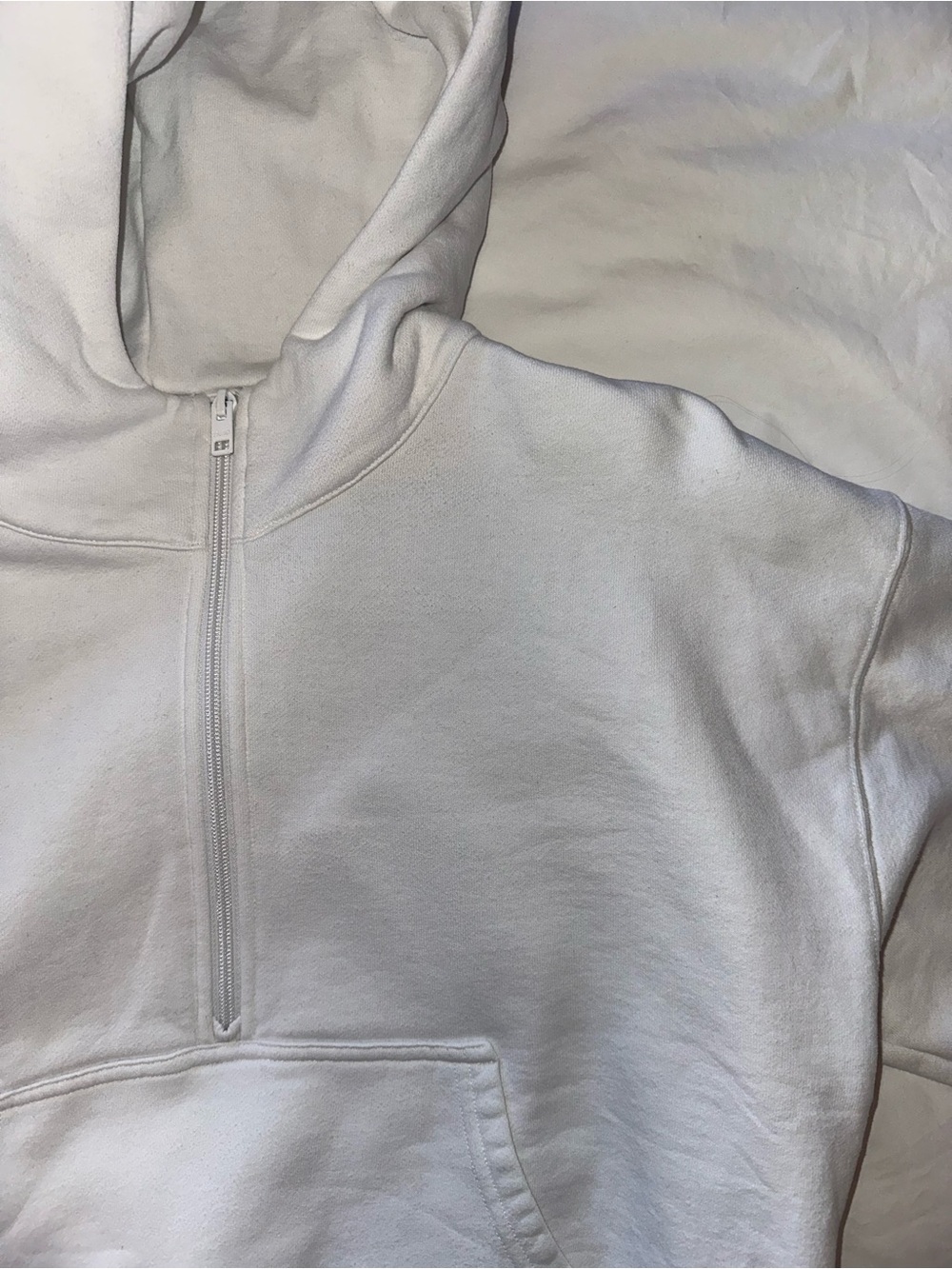 TNA HALF-ZIP WHITE HOODIE
